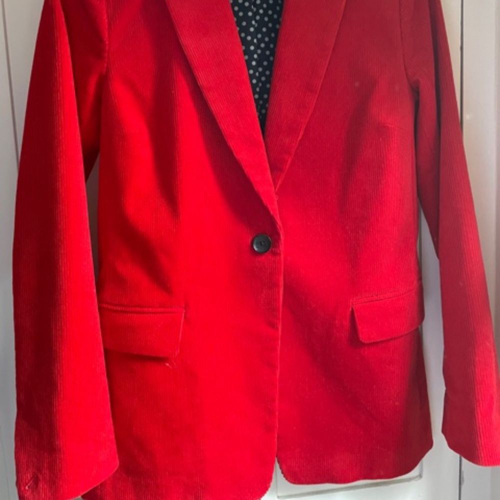 Boden Cherry Red Corduroy Blazer. NWT